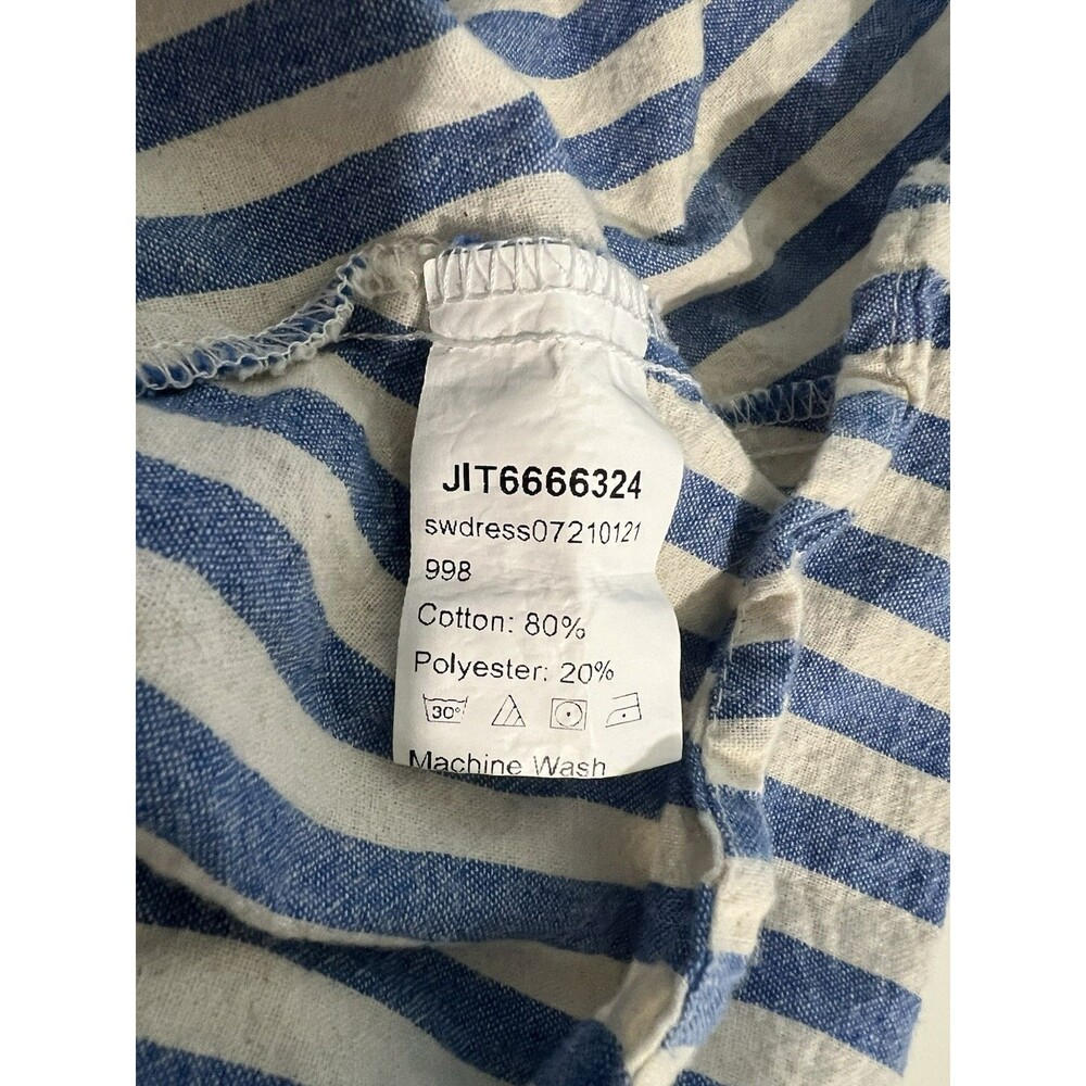 Shein Curve Sundress Plus Sz 2XL Chambray Blue & White Stripe V Neck Sleeveless - Picture 8 of 9